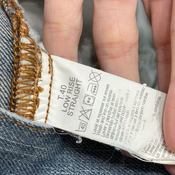 Jules Jeans button fly lightly distressed low rise straight - Picture 7 of 7